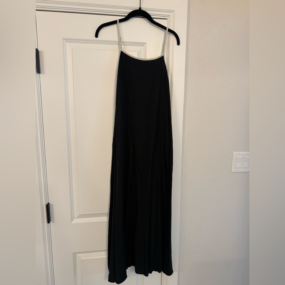 Amazon Black Maxi Slip Dress with Thin Straps